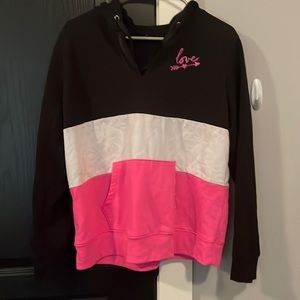 No brand or tags black white and pink hoodie